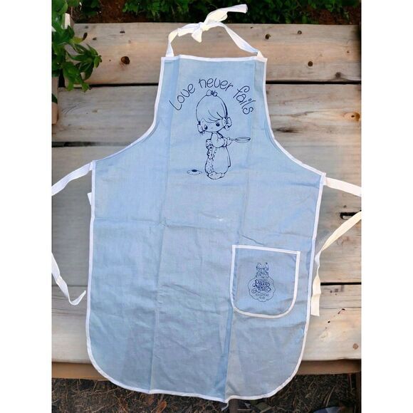 Vintage 80’s PRECIOUS MOMENTS Love Never Fails Collectors Club Apron 1984 - Picture 4 of 5